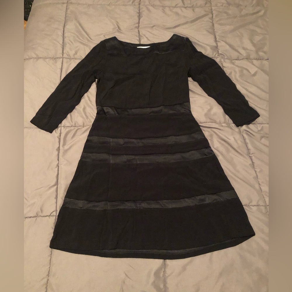 Sandro Black Long Sleeve Dress